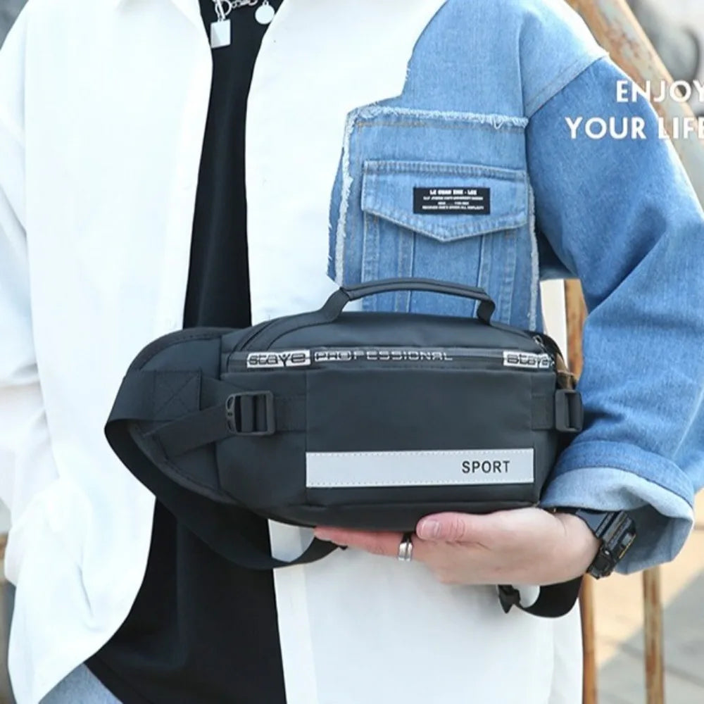 Gym Bag Nylon Men Chest Bag Multi-function Large Capacity Fanny Pack Belt Bag Wear-resistant Sports Phone Bag Women