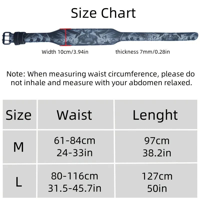 Gym Weight Lifting Belt, Mythology Style Powerlifting Belt, PU Fitness Belt for Men & Women Gym Strength Training Waist Support