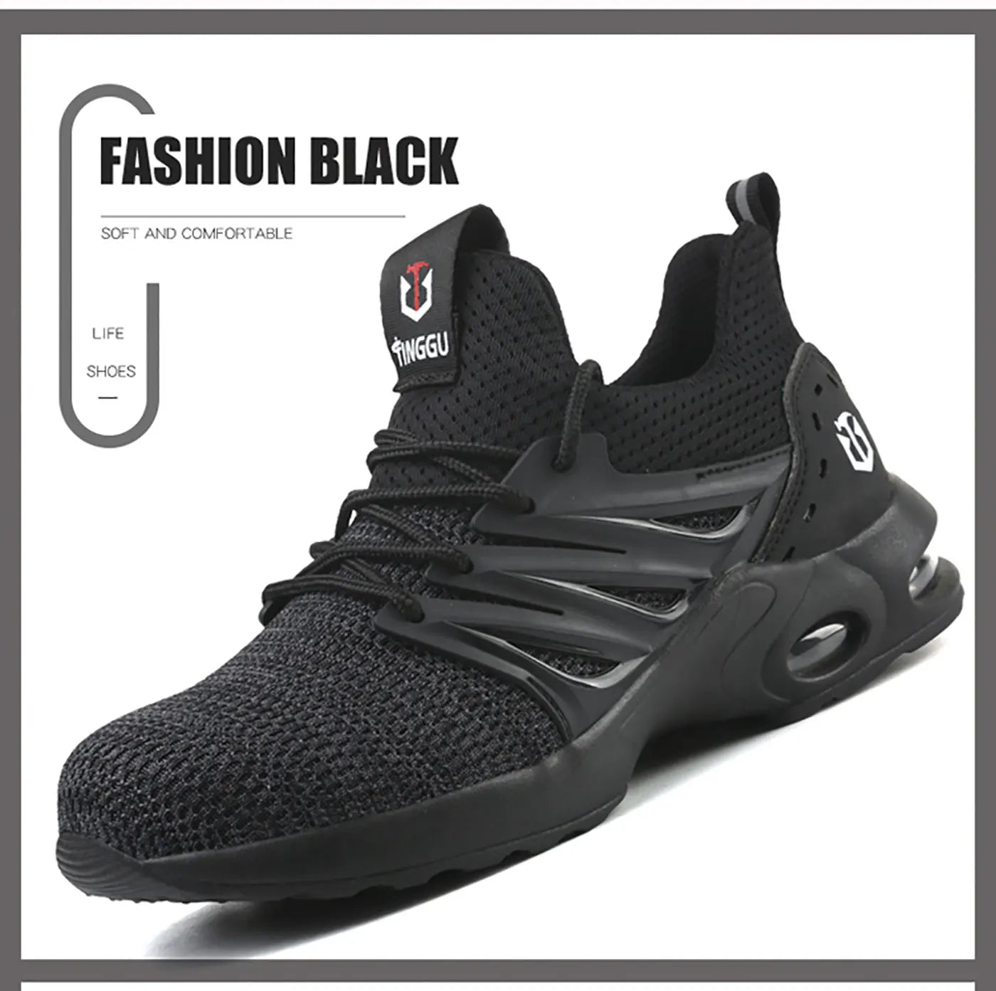 Safety shoes are anti smashing, anti piercing, lightweight, soft, comfortable, breathable, and protective work shoes
