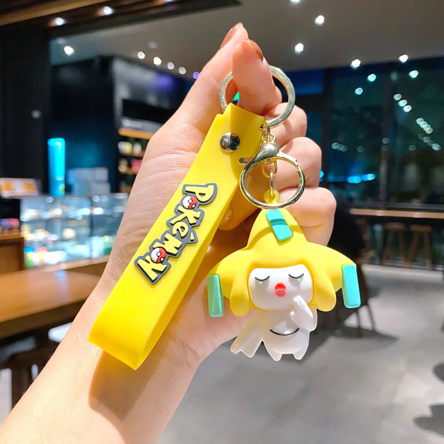 New Pokemon Pikachu Keychain Anime Cartoon Key Chain Charmander Psyduck Fashion Bag Keyring Pendant Accessories Toys Kids Gifts