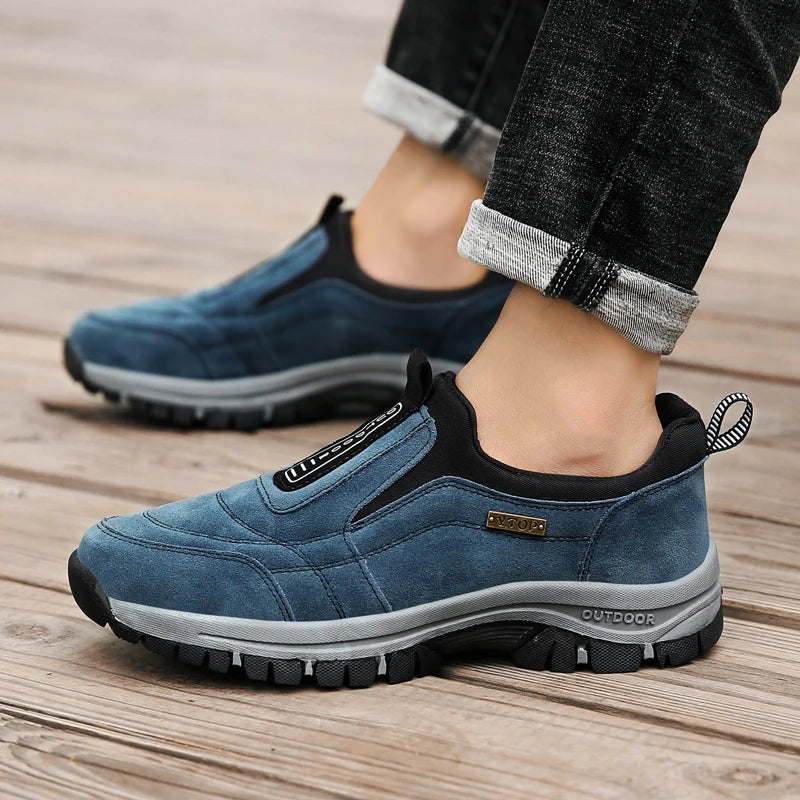 Outdoor Shoe Men Sneakers Autumn Slip On Casual Men Shoes Breathable Suede Leather Shoe Anti-skid Walking Shoe Hot Sale Footwear