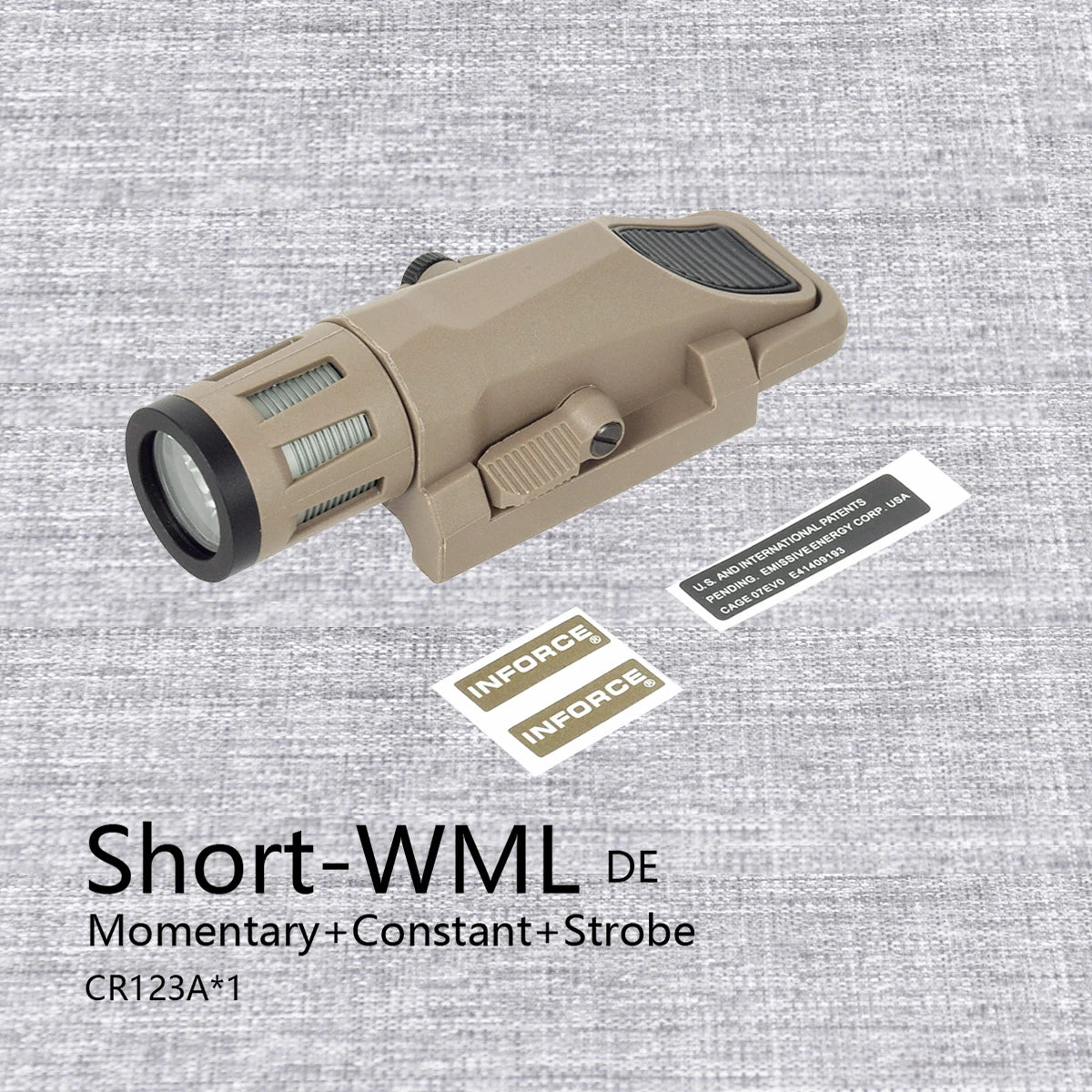 Tactical INFORCE WML Weapons Scout Flashlight Fit Airsoft Rifle AR15 APL APL-C Pistol Gun Light Hunting Strobe Torch