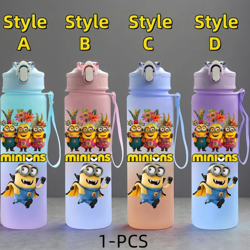 Minions Anime Character Water Cup Large Capacity Outdoor Sports Portable Rope Drinking Bottle Children's Gift Kettle