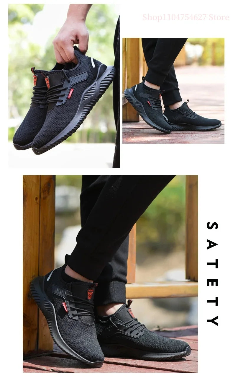 Work sports shoes Steel toe shoes Men's safety shoes Puncture-proof work shoes Boots Fashion durable shoes Safety protective sho