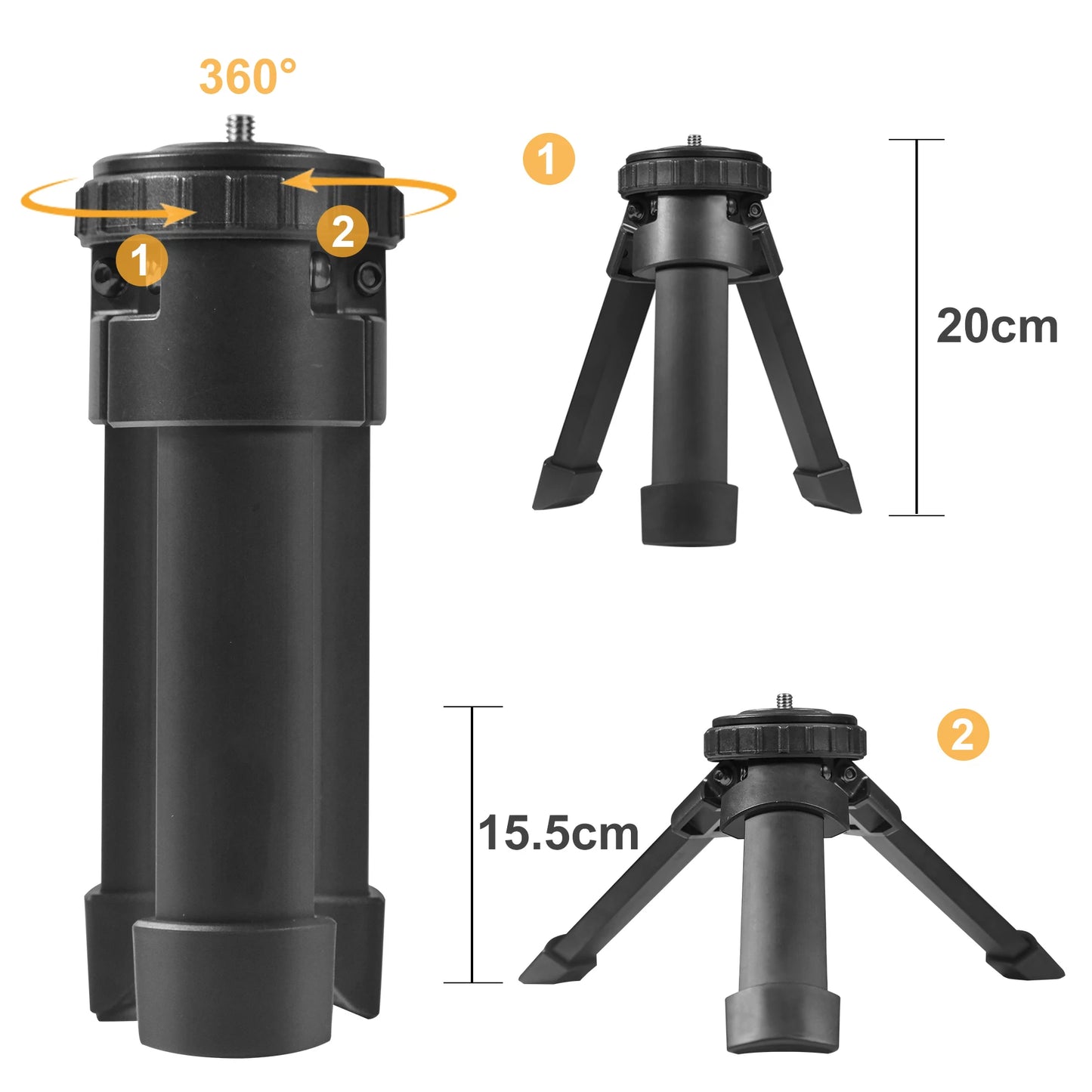 Tactical Shooting Rest Adjustable Height Compact Rifle Shooting Tripod V Yoke Durable Aluminum Construction for Shooting Hunting