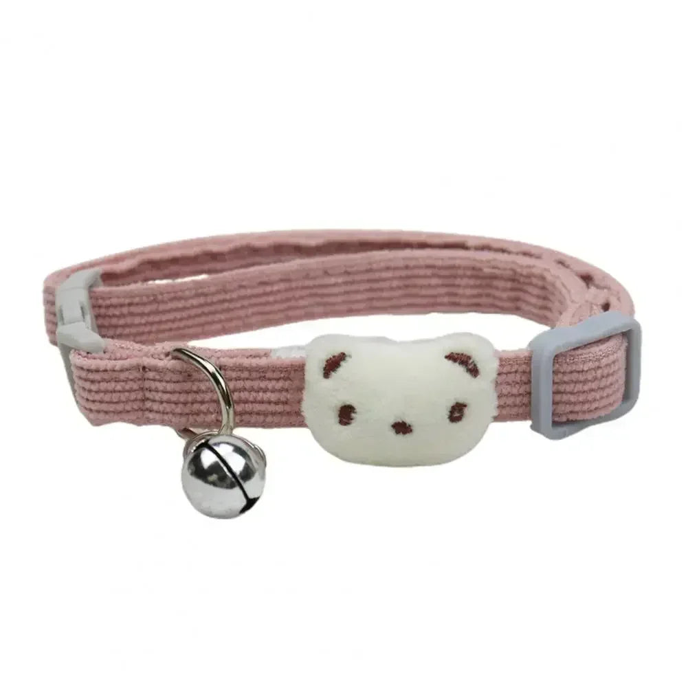 для собак Lovely Pet Collar Adjustable Cartoon Style Soft Pet Necklace with Bell Adjustable Small Dog Cat Collar Pet Supplies