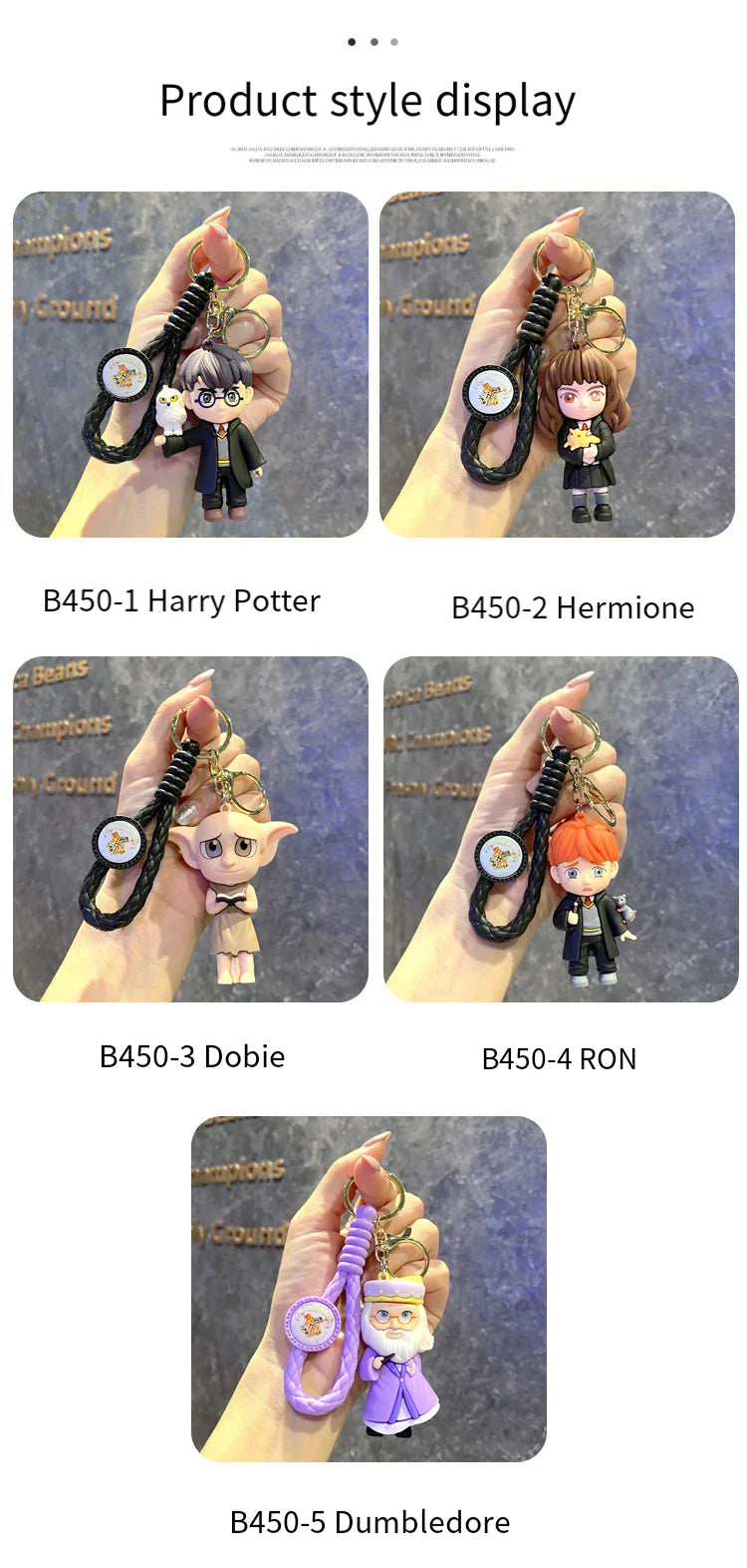 Harry Hogwarts Keychain Cute Cartoon Character Car Hanging Ornament Backpack Charm Gift for fans Kids Purse Keys Bag Decoration