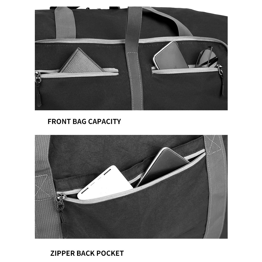 Gym Bag with Shoe Compartment Carry On Luggage Travel Bag Sports Bag Duffle Bag for Men and Women Foldable and Expandable