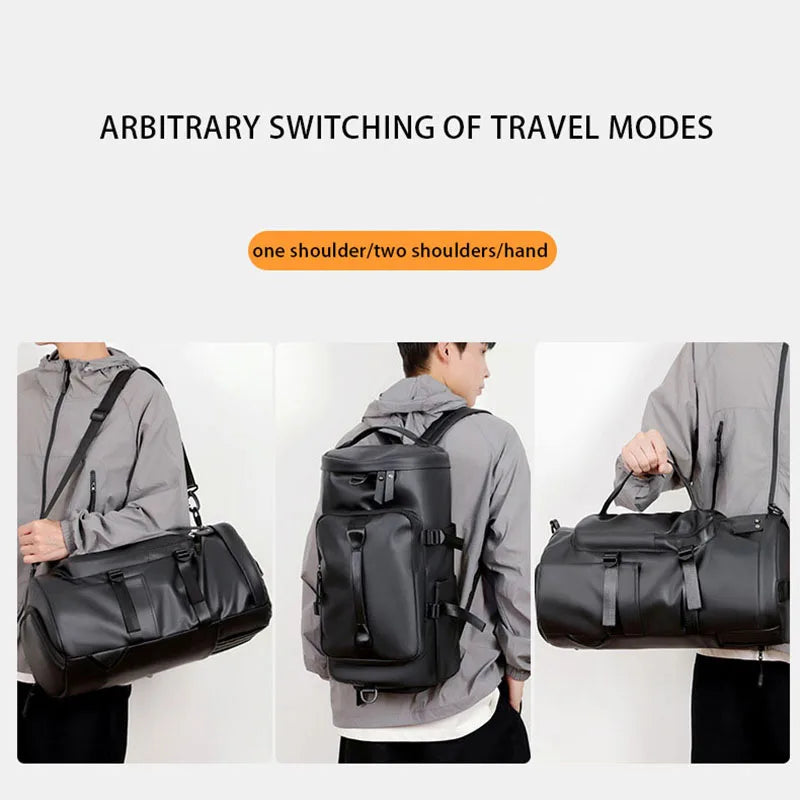 Sports Backpack, Large-Capacity Cylindrical Gym Bag, Unisex Training Bag, Dry and Wet Separation Handbag, Multi-Purpose Water-Repellent Travel Bag, Single Shoulder Crossbody Bag
