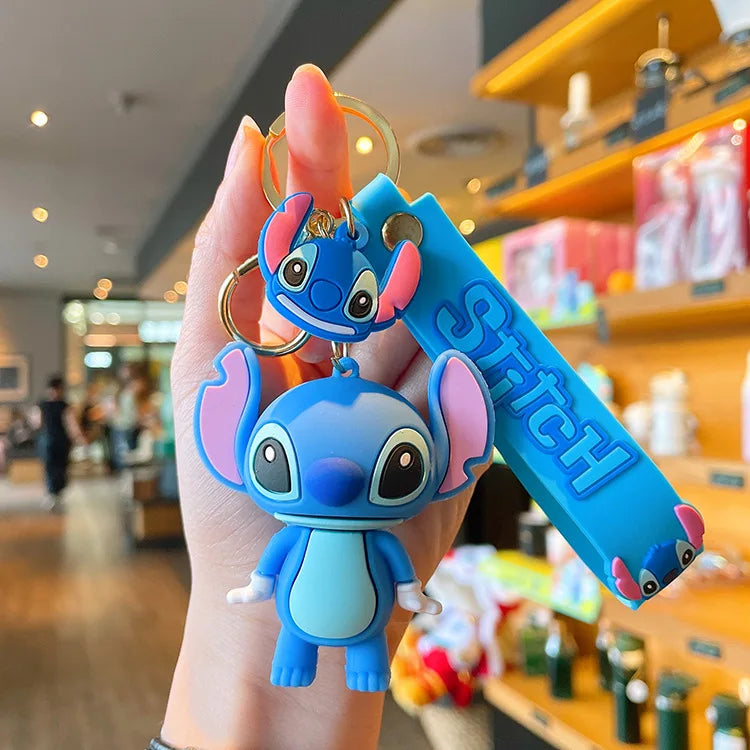 New Cartoon Anime Disney Keychain Mickey Mouse Minnie Lilo & Stitch Keyring Key Chain Car Pendant Kids Toys Gift Wholesale