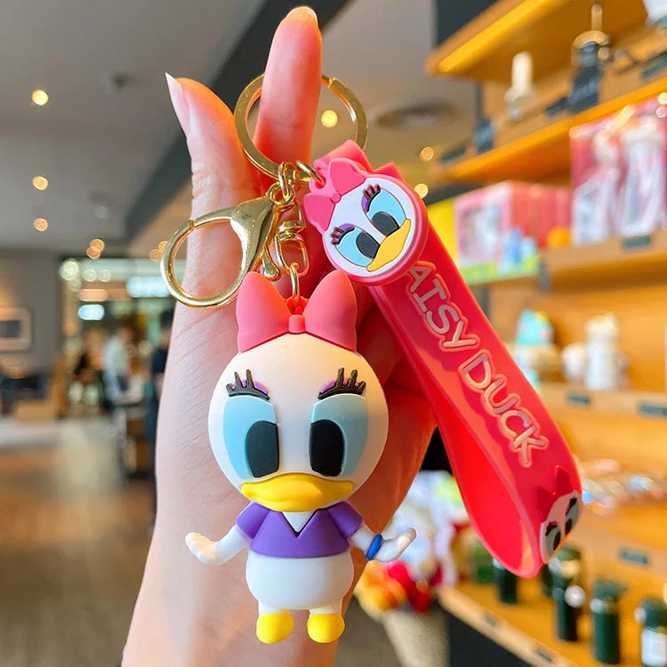 New Cartoon Anime Disney Keychain Mickey Mouse Minnie Lilo & Stitch Doll Keyring Ornament Key Chain Car Pendant Kids Toys Gift