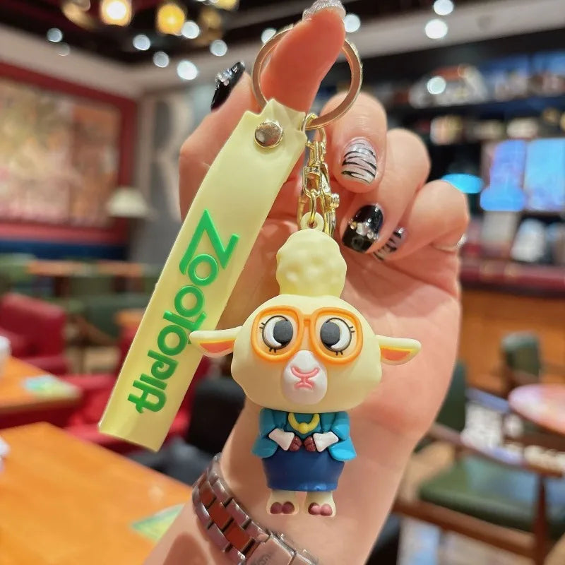 New Anime Zootopia Creative Cartoon Keychain Cute Judy Nick PVC Doll Car Pendant Keychain Men and Women Bag Small Pendant Gift