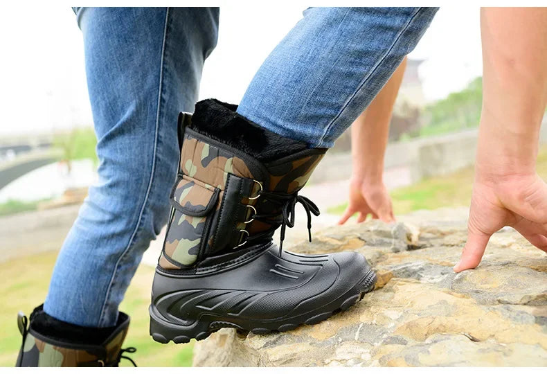 Outdoor Sports Men Boots Spring Waterproof Shoes for Men Light Rain Boots Fishing Boots Winter Snow Boots New Work Boots 2024