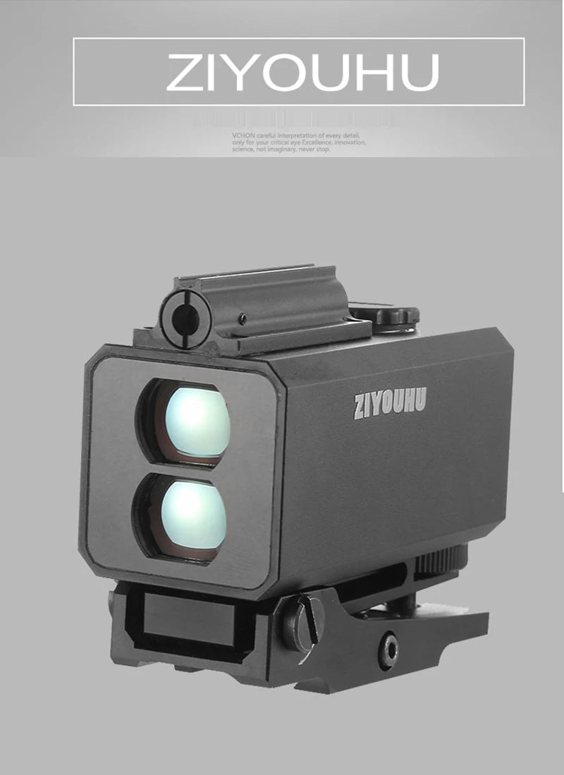 Mini Laser Rangefinder Rifle Scope with Red Dot, Multifunction Tactical Hunting Laser Range Finder, Mount on Gun, 1200m