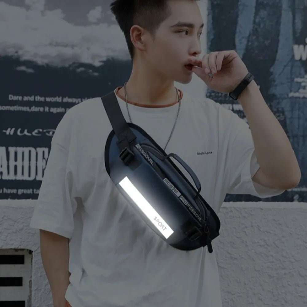 Gym Bag Nylon Men Chest Bag Multi-function Large Capacity Fanny Pack Belt Bag Wear-resistant Sports Phone Bag Women
