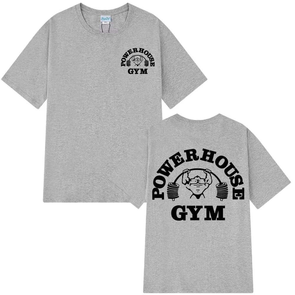Gym Logo Graphic T Shirts Men Women Olympia Fitness Short Sleeve T-shirts Summer Pure Cotton Vintage Man T-shirt Tops