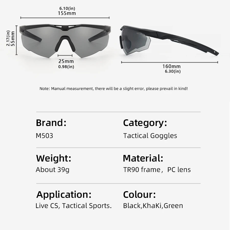 Tactical Goggles Set Windproof Dustproof CS Military Shooting Bulletproof Sunglasses Motorcycle Mountaineering Glasses