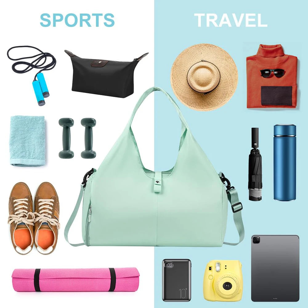 Yoga Mat Gym Bag For Women's Independent Shoe Compartment Handbags Travel Fitness Tote Bag Large Capacity Swimming Shoulder Bag