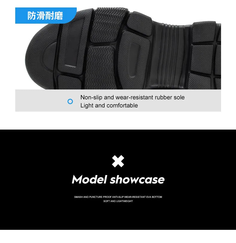 Safety Shoes Men for Work Sneaker Anti-smash Non Slip Work Shoes Steel Toe Protection Shoes Lightweight Breathable Work Boots