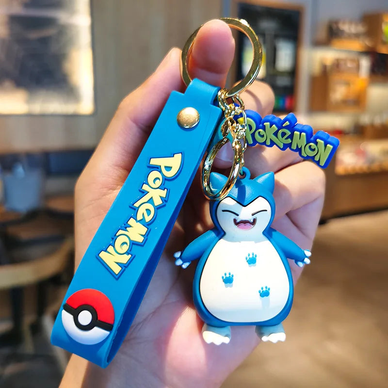 Pokemon Doll Pikachu Keychain Pendant Anime Cute Snorlax Eevee Doll Backpack Pendant Keychain Men and Women Car Keychain
