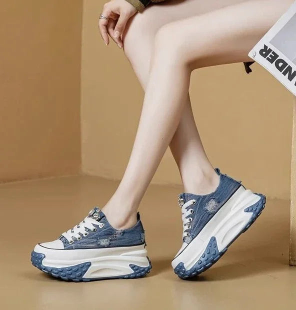 Women's Shoes High on Platform Retro Ladies Footwear Y2k Fashion Casual Light Cheap Offer Daily Routine 39 Vulcanized Shoe Deals