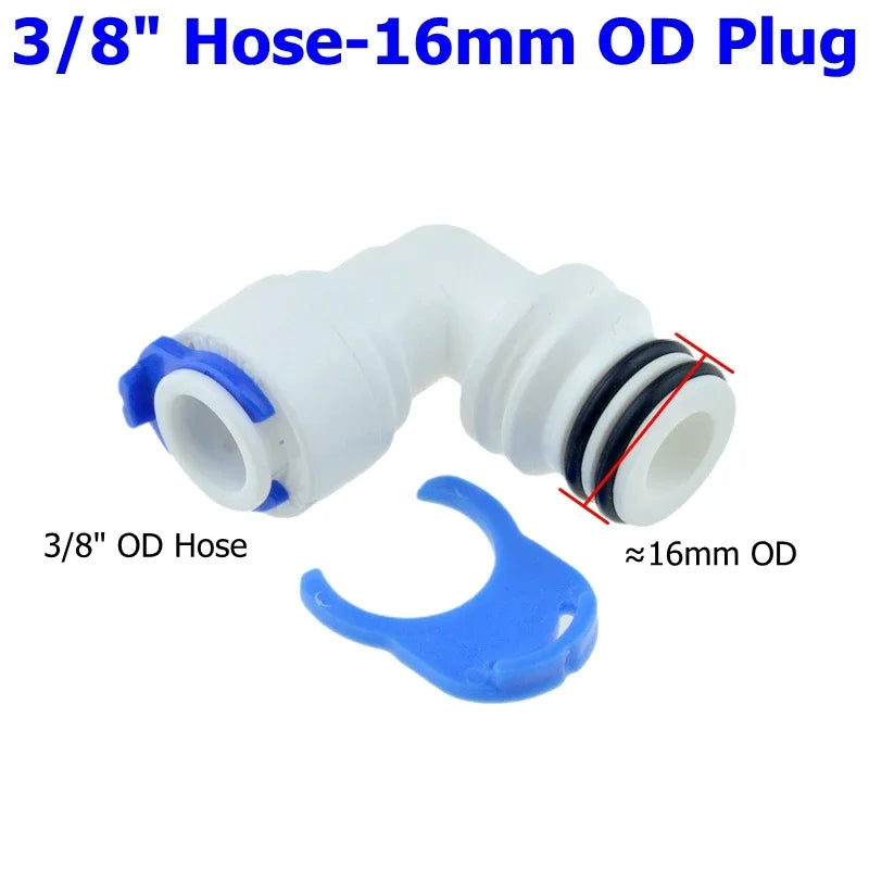 Reverse Osmosis 1/4 3/8 Hose Connection Quick Coupling 1/4 3/8 Stem L Straight Tee RO Water Aquarium Plastic Joint Pipe Fitting