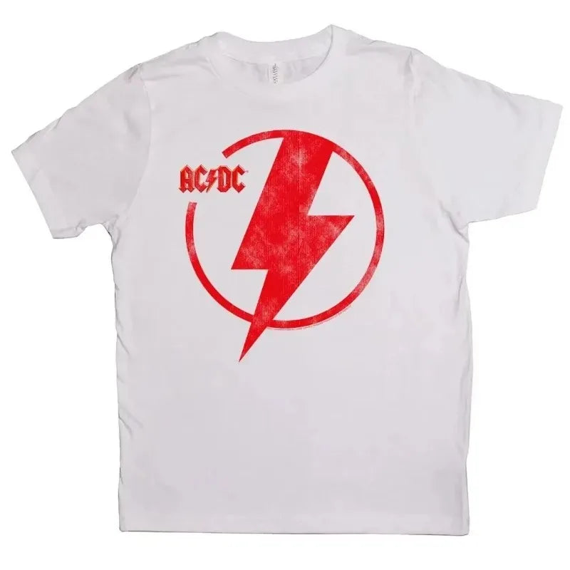 Letter ACDC Printing Summer Women T-Shirt Rock Band Graphic Clothing Men Fashion Tops Tees Female Casual Streetwear