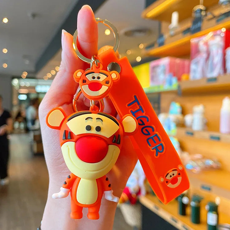 New Cartoon Anime Disney Keychain Mickey Mouse Minnie Lilo & Stitch Keyring Key Chain Car Pendant Kids Toys Gift Wholesale