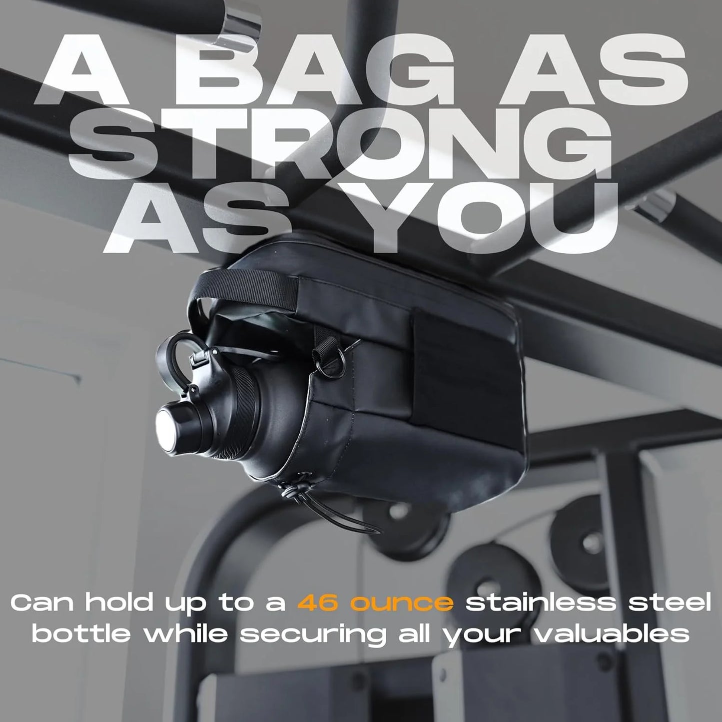 Gym Water Bottle Magnetic Bag-Ultra-Light Water-Resistant, Multi-Way Wear with Adjustable Straps for Fitness