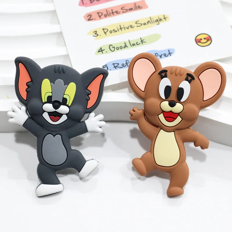 MINISO Dynamic Tom and Jerry set Food Theme for Cute Cartoon Shoe Charms Decoration Accessories for Classic Clog X-mas Gifts