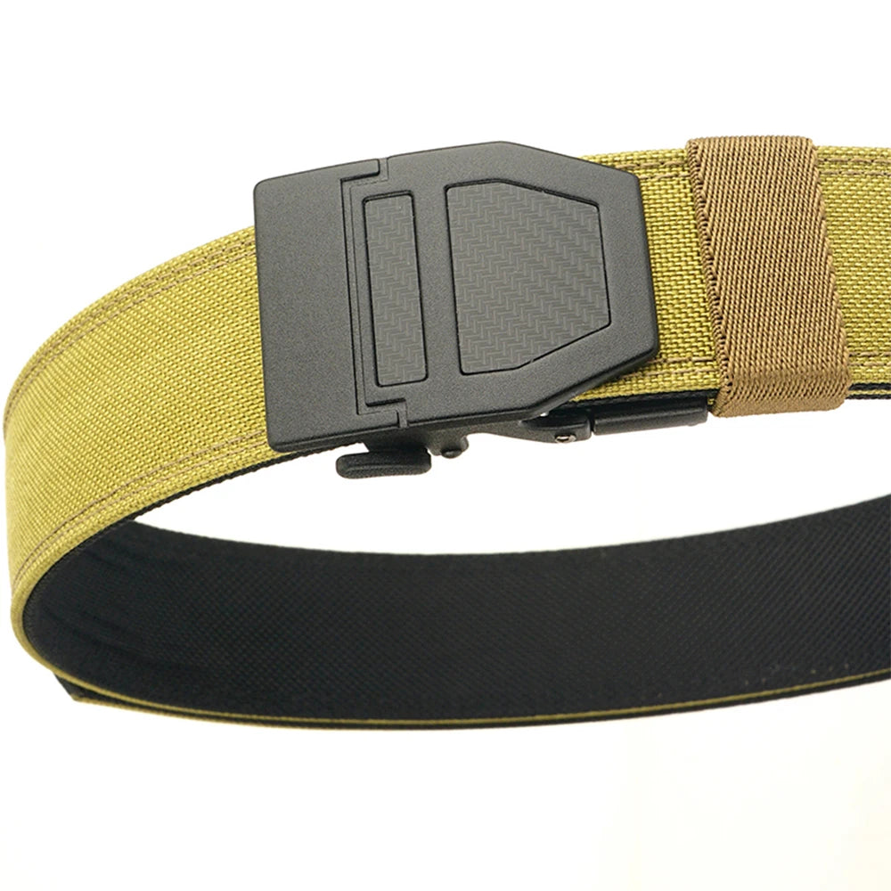 TUSHI Tactical Military Belt for Men Sturdy Nylon Metal Automatic Buckle Police Duty Gun Belt Outdoor Girdle IPSC Accessories