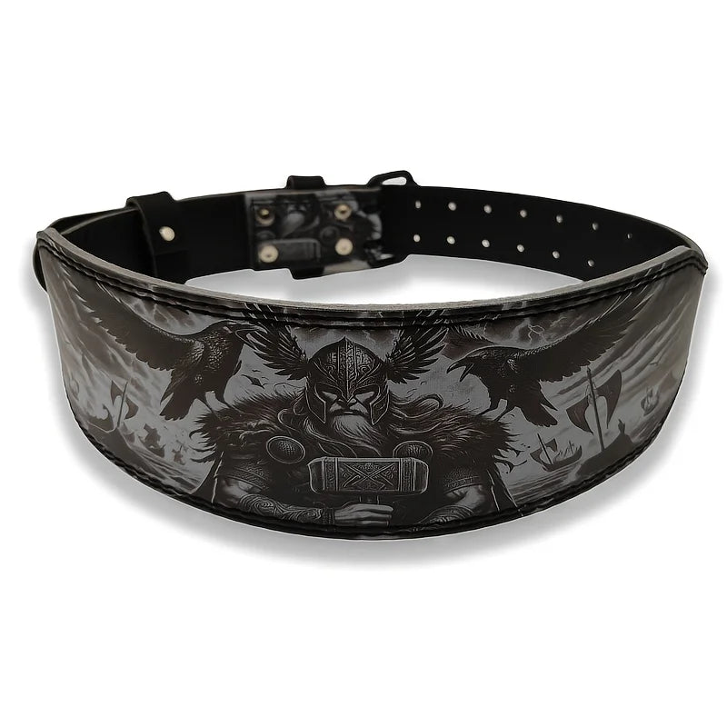 Gym Weight Lifting Belt, Mythology Style Powerlifting Belt, PU Fitness Belt for Men & Women Gym Strength Training Waist Support
