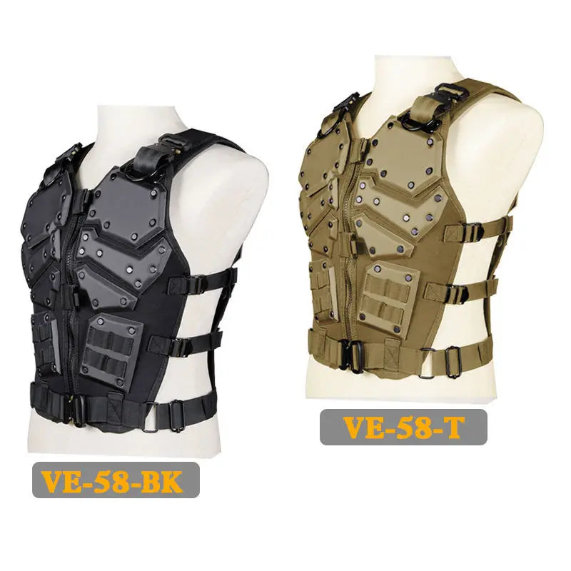 Tactical Gold Steel Vest Military Combat Vest Men's Tactical Hunting Vest Army Adjustable Armor Outdoor CS Training Vest Airsoft