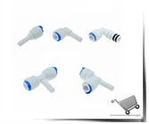 Reverse Osmosis 1/4 3/8 Hose Connection Quick Coupling 1/4 3/8 Stem L Straight Tee RO Water Aquarium Plastic Joint Pipe Fitting