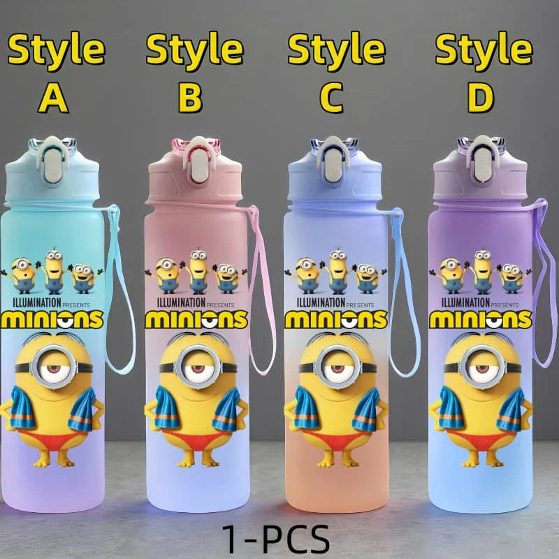 Minions Anime Character Water Cup Large Capacity Outdoor Sports Portable Rope Drinking Bottle Children's Gift Kettle