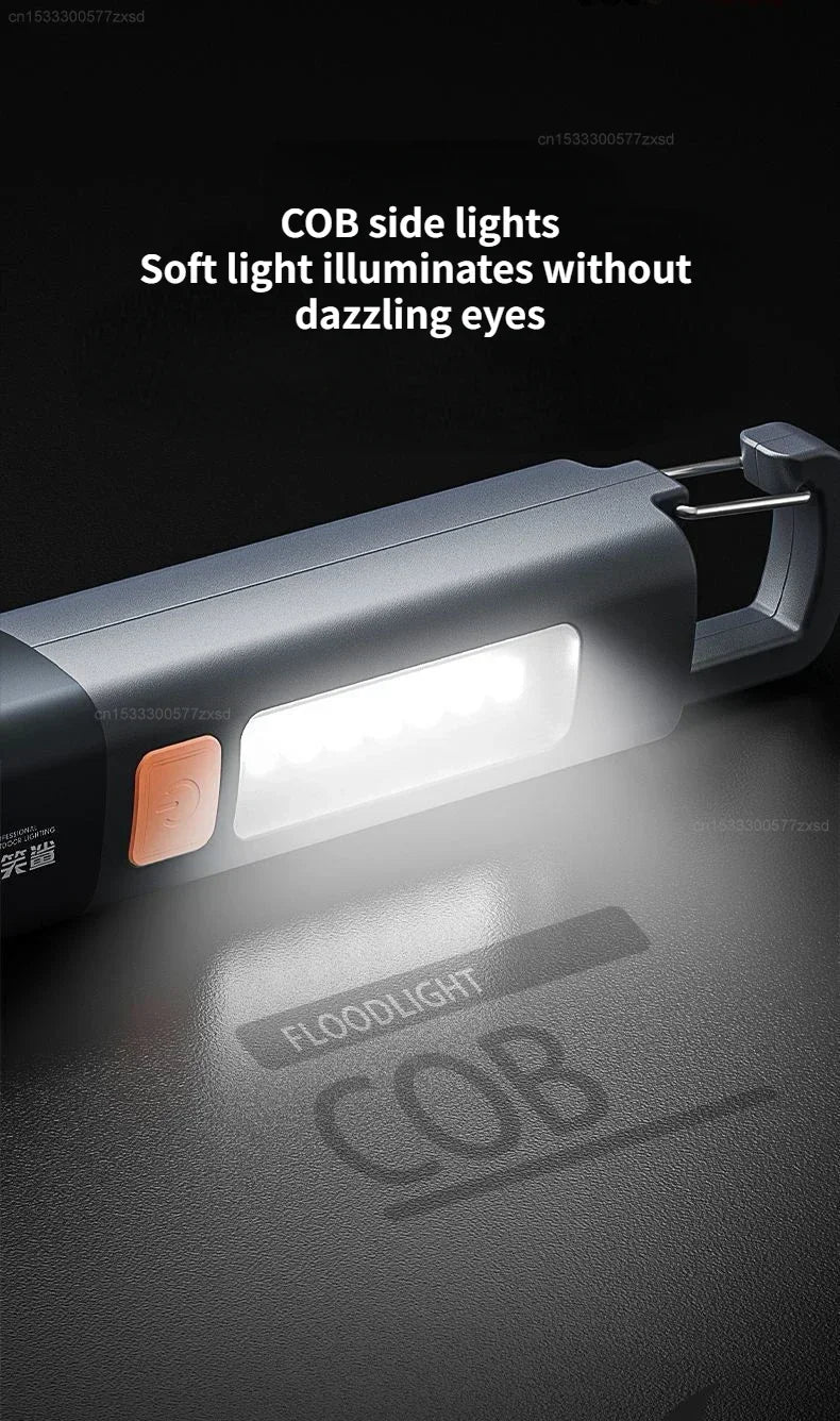 Xiaomi Strong Lighting ABS Flashlamp Charging Portable Outdoor Mini Flashlight Camping Hanging Telescopic Focus COB Side Lamp