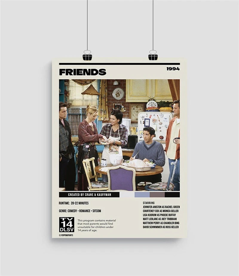 Friends Tv Show Poster Aesthetics Six of One Movie Pictures Canvas Painting For Wall Art Mural Room Decor Home Living Decoration