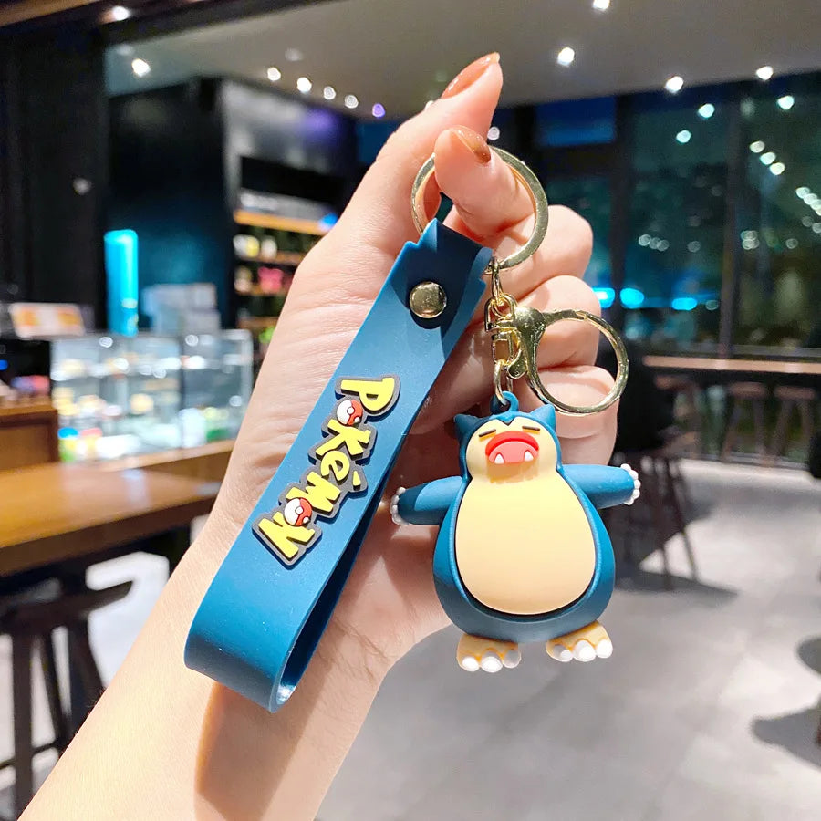 New Pokemon Pikachu Keychain Anime Cartoon Key Chain Charmander Psyduck Fashion Bag Keyring Pendant Accessories Toys Kids Gifts