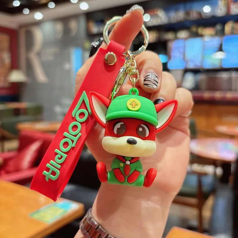 New Anime Zootopia Creative Cartoon Keychain Cute Judy Nick PVC Doll Car Pendant Keychain Men and Women Bag Small Pendant Gift
