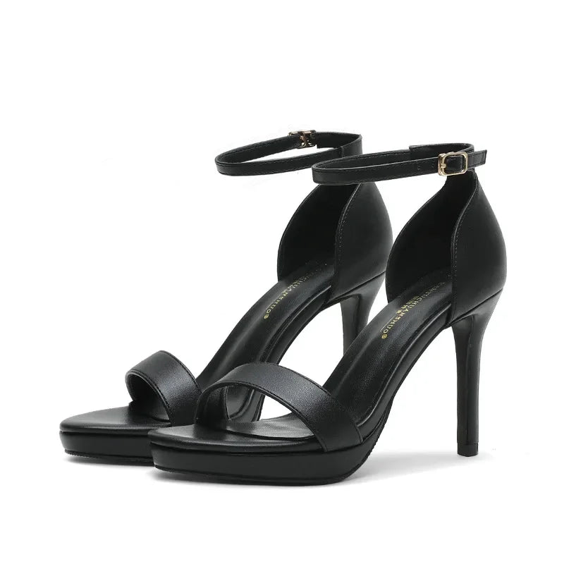 High-heeled Shoes Women Summer Footwear Stiletto Platform Buckle Sandals Elegant Party Dress Women Shoe Small Size 32 Designer