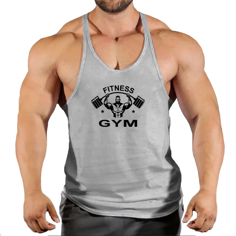 Muscle Mens Bodybuilding Stringer Tank Top gym Clothing Y back Fitness sleeveless vest shirt Weightlifting singlets