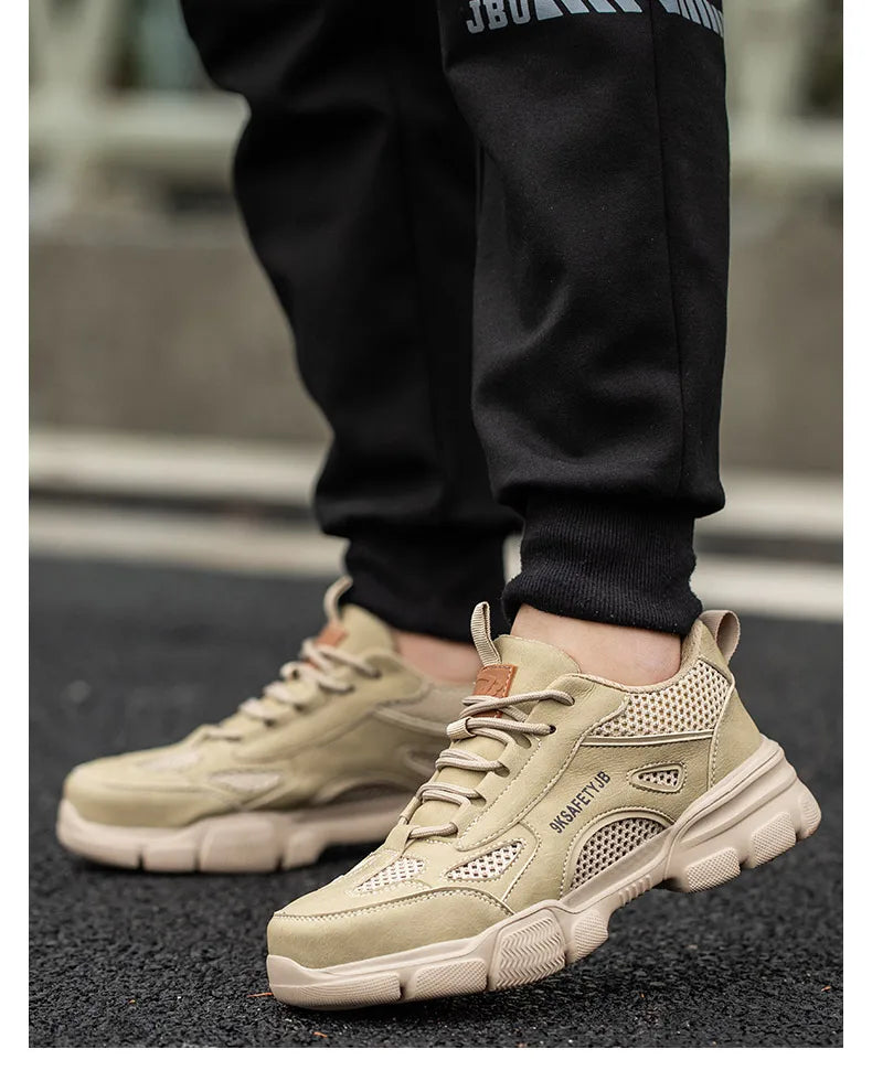 Safety Shoes Men for Work Sneaker Anti-smash Non Slip Work Shoes Steel Toe Protection Shoes Lightweight Breathable Work Boots