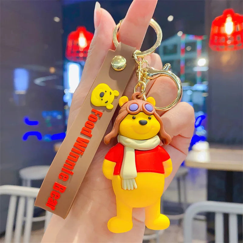 New Cartoon Anime Disney Keychain Mickey Mouse Minnie Lilo & Stitch Doll Keyring Ornament Key Chain Car Pendant Kids Toys Gift