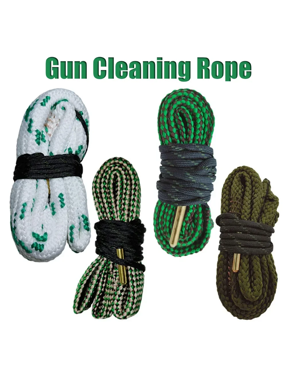 Hunting Gun Bore Cleaner Rope .22 Cal.223 Cal.38 Cal& 5.56mm 7.62mm 12GA Rifle Cleaning Brush Kit Tool Rifle Barrel Calibre Rope