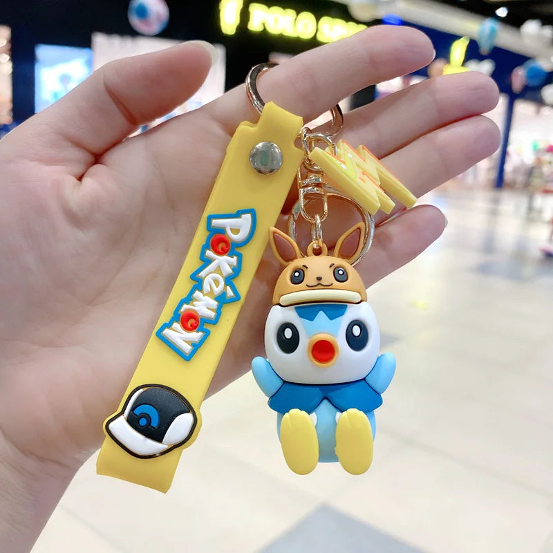 New Pokemon Pikachu Keychain Anime Cartoon Key Chain Charmander Psyduck Fashion Bag Keyring Pendant Accessories Toys Kids Gifts