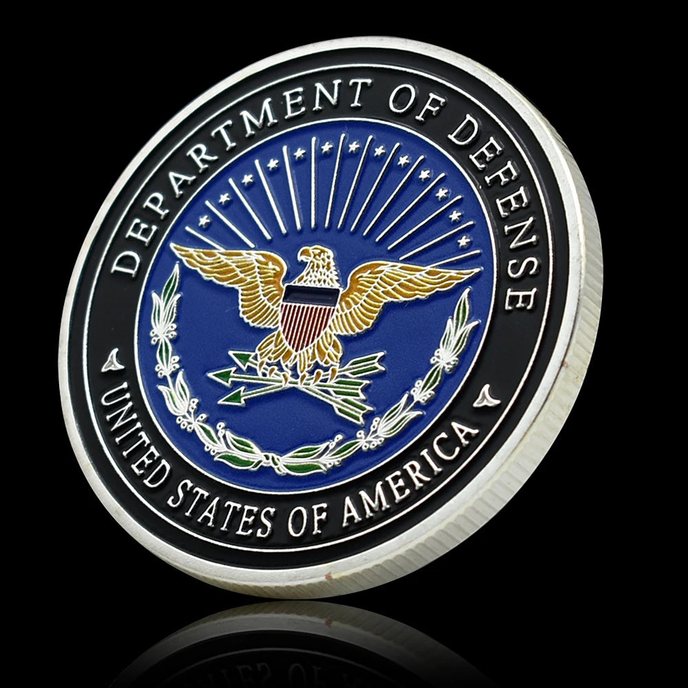 US Department of Defense Army, Navy, Air Force, Marines and Space Force The Penta Gon Silver Coin Military Commemorative Medal