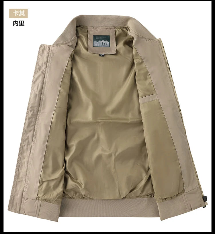 Tactical Jacket Men Autumn and Winter Casual Versatile Trend Outdoor Safari Style Cargo Coat Windproof Campus Clothing