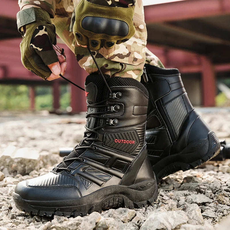 Tactical Outdoor High - Top Military Boots,Anti - Slip And Wear - Resistant Combat Boots,Adapt To Complex Terrains