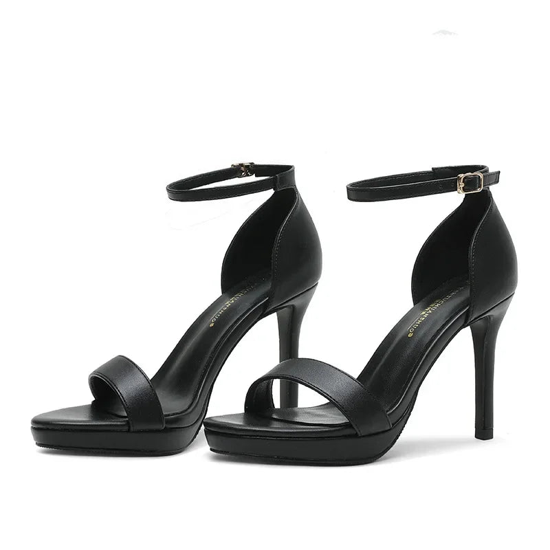 High-heeled Shoes Women Summer Footwear Stiletto Platform Buckle Sandals Elegant Party Dress Women Shoe Small Size 32 Designer