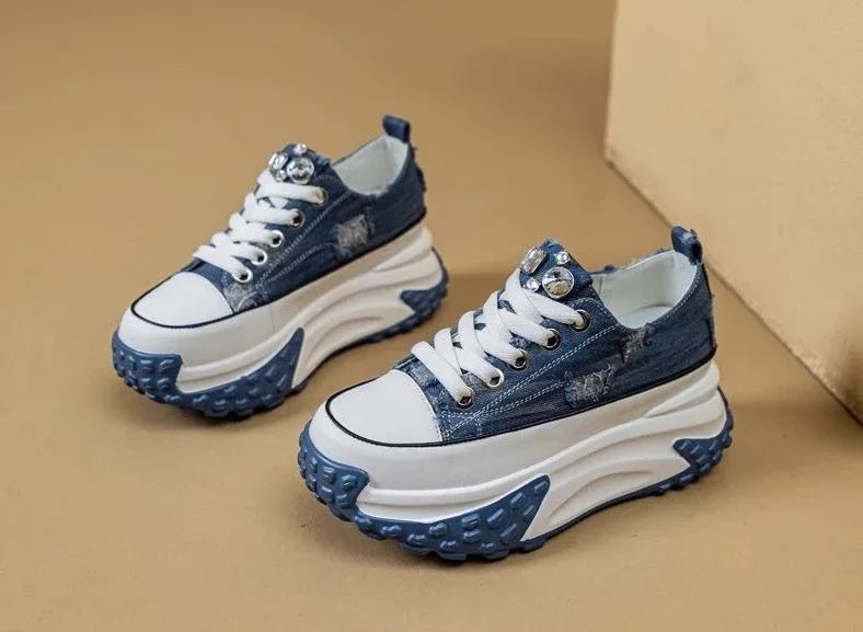 Women's Shoes High on Platform Retro Ladies Footwear Y2k Fashion Casual Light Cheap Offer Daily Routine 39 Vulcanized Shoe Deals
